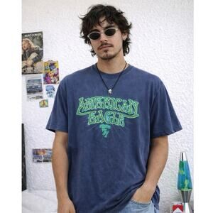 Vintage Y2K American Eagle 77 T-Shirt Men's Large 90s Style Grunge Cotton Tee